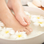 spa treatment product female feet hand spa